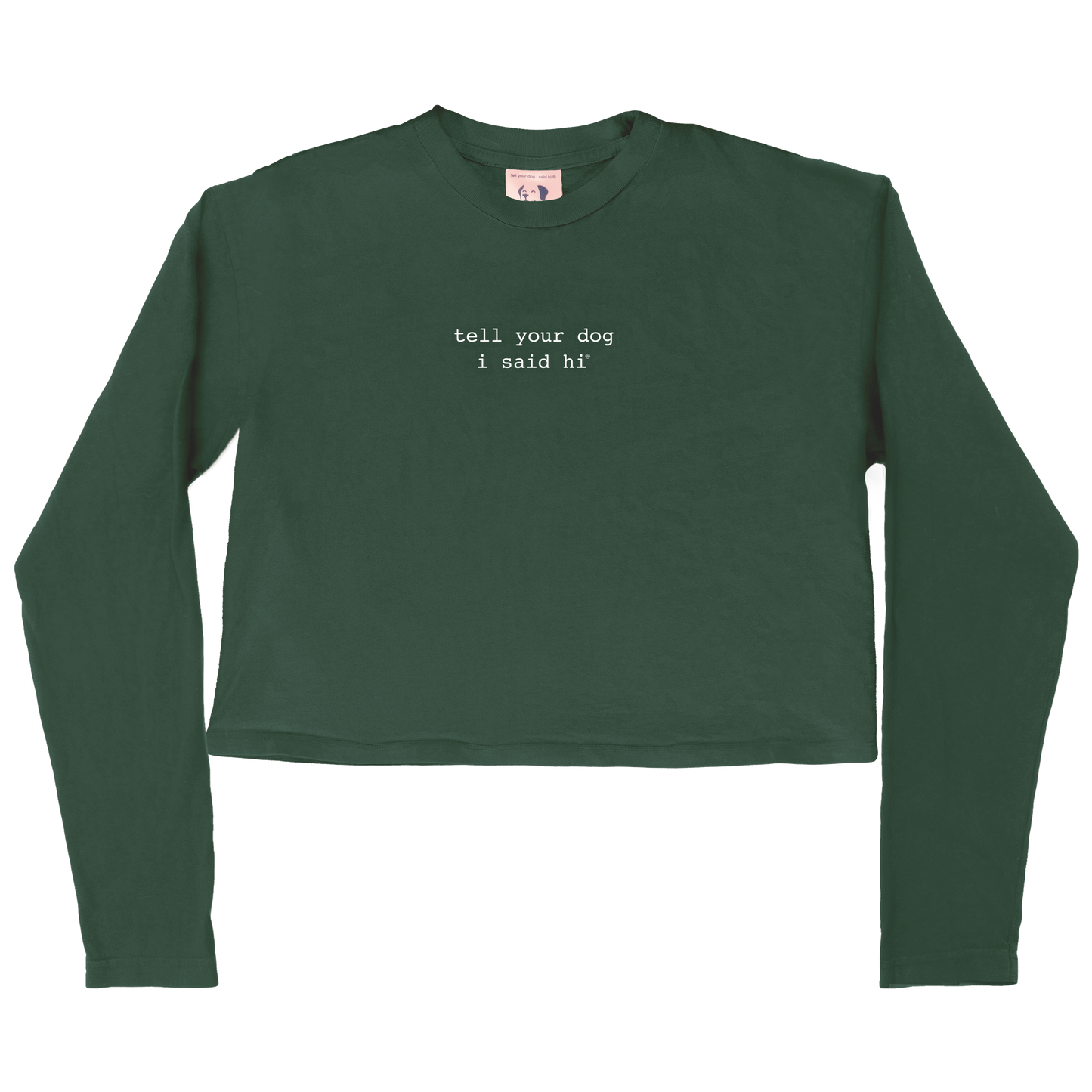 Classic Long Sleeve Crop Tee - Dark Green