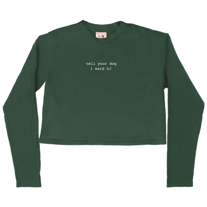 Classic Long Sleeve Crop Tee - Dark Green