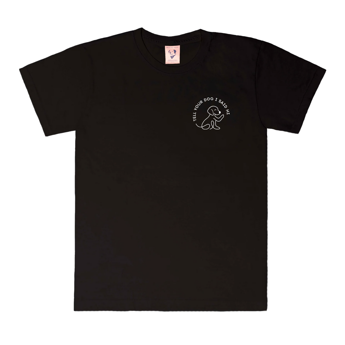 Waving Dog Badge Tee - Black