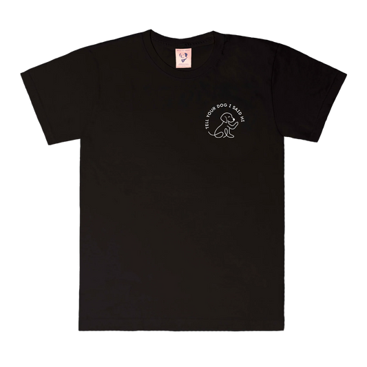 Waving Dog Badge Tee - Black