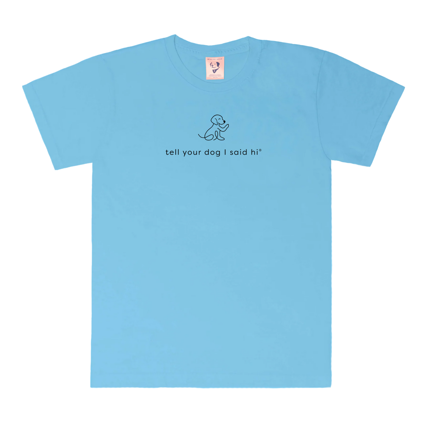 Waving Dog Tee - Light Blue