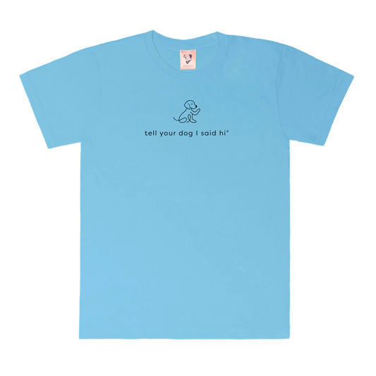 Waving Dog Tee - Light Blue