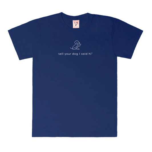 Waving Dog Tee - Navy
