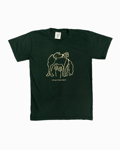 Flower Dog Tee - Dark Green